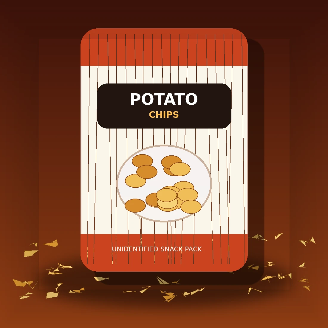 Unidentified potato chips pack photo without brand identity