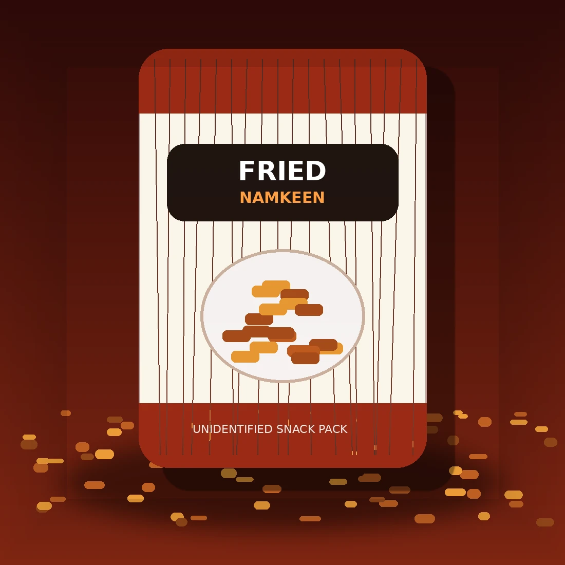 Unidentified fried namkeen pack photo without brand identity
